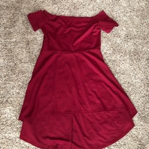 Cute Maroon Hi-Lo Dress
